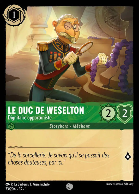 [Chapitre 1] Le duc de Weselton - Dignitaire opportuniste