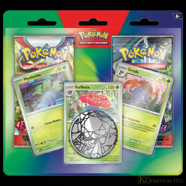 Duopack Pokémon Mars 2026 - Rafflésia & 2 Boosters EV01/EV06 FR