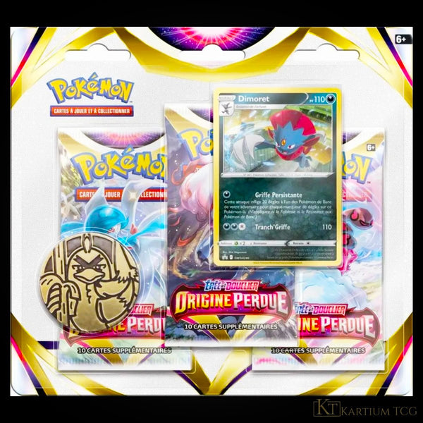 Tripack Pokémon EB11 Origine Perdue Dimoret - 3 Boosters + Promo FR
